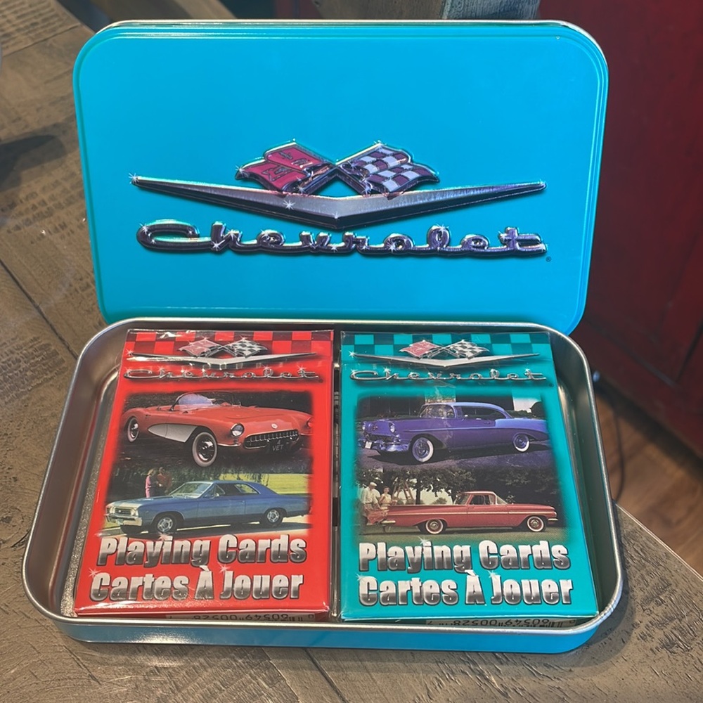 Classic Chevrolet Playing Cards Limited Edition Numbered Collector Tin 2 Decks